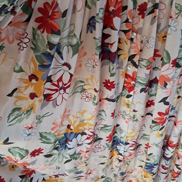 Vintage 90s Central Falls Womens Dress Size Small Denim Bodice Floral Skirt - Picture 6 of 7